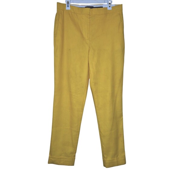 Ann Taylor The Ankle 10T Crop Linen Blend Dress Slacks Pant Yellow NWT  *FLAW* - Picture 1 of 7